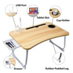 multifunctional bed table with cup holder