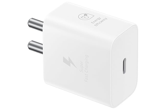 Samsung 25W Original Type-C Wall Adapter White - Front View