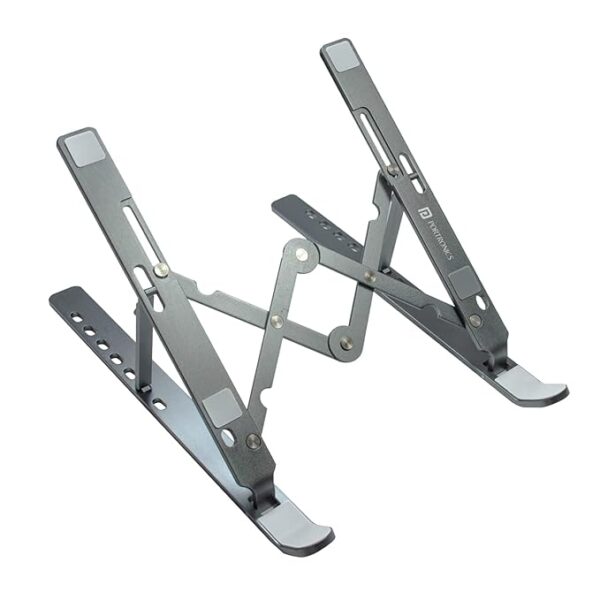 Portronics My Buddy K2 Portable Laptop Stand with 7 Adjustable Level, Ergonomic Design, Multifunctional for All Laptops(Silver)