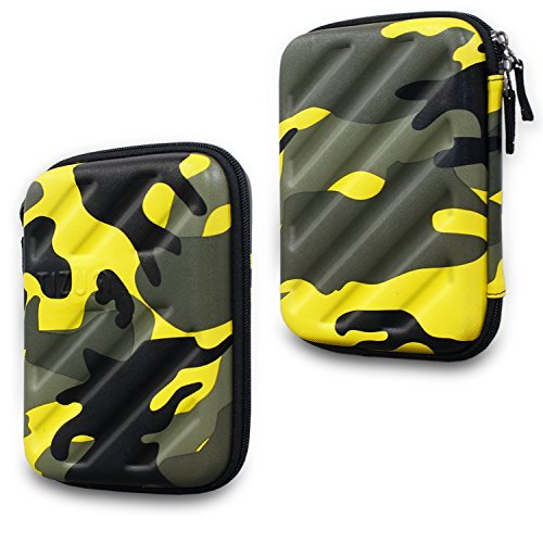 Tizum portable electronic travel gadgets organizer camouflage yellow