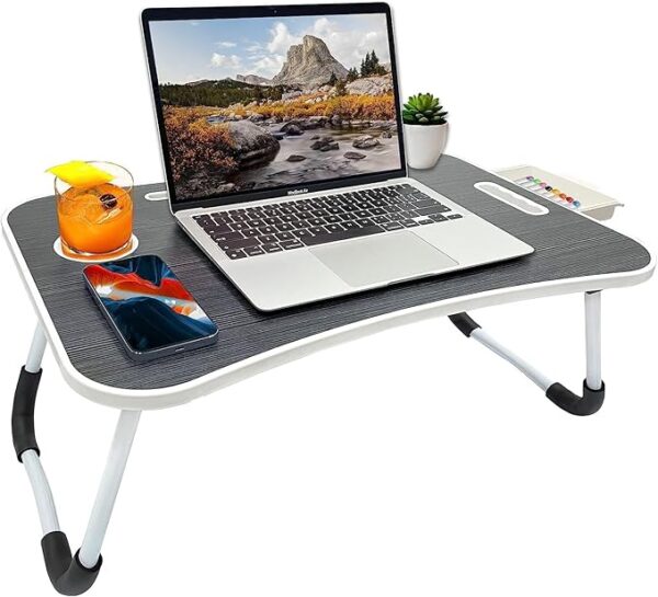 GoRogue foldable wooden mini laptop table black