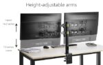 height adjustable dual monitor arm mount